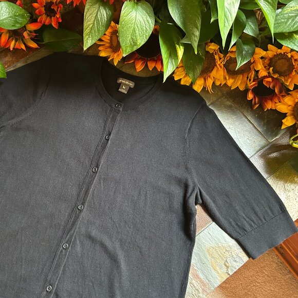 Eddie Bauer Christine Elbow Cardi in Black (size L) - Picture 4 of 11